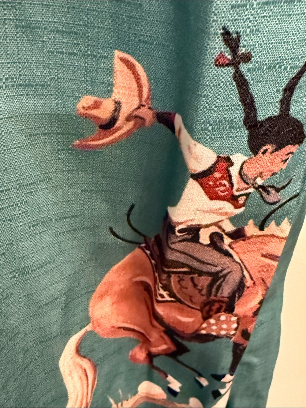 Source Unknown Teal Western Print Jumpsuit - Picture 7 of 11